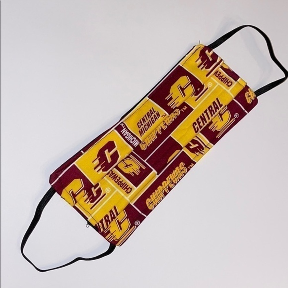Homemade Face mask Central Michigan University Gold Maroon Fire up Chips
